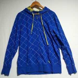 Vurt Men's Full Zip Up Hoodie XL Blue And  Yellow